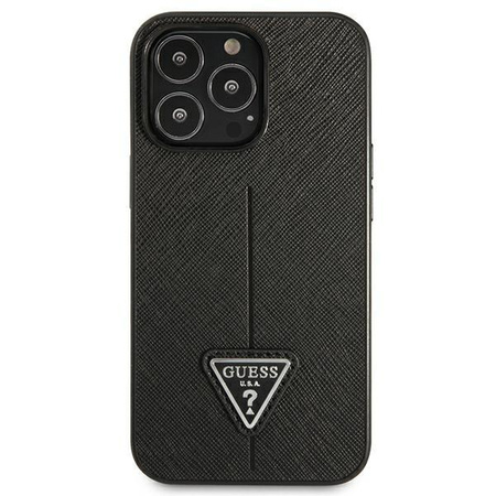 Guess Saffiano Triangle Logo Case - iPhone 13 Pro Case (black)
