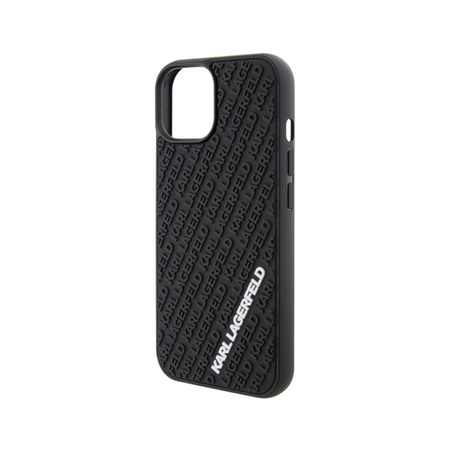 Karl Lagerfeld 3D Rubber Multi Logo - pouzdro pro iPhone 15 (černé)