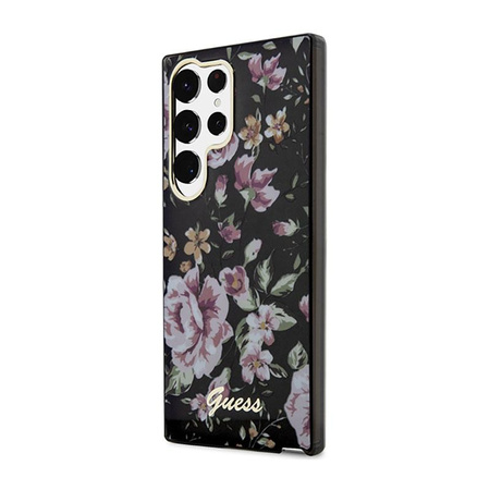 Guess Flower Collection - Samsung Galaxy S23 Ultra tok (fekete)