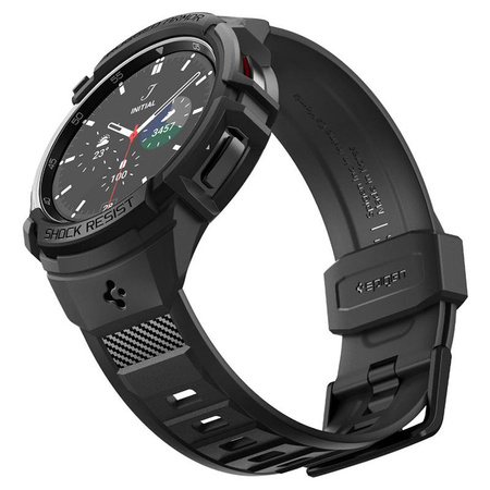 Spigen Rugged Armor Pro - Strap + Case for Samsung Galaxy Watch 6 Classic 43 mm (Black)