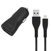 Energizer HardCase - Chargeur voiture 2x USB-A 17W 3.4A + câble Lightning certifié MFi (Noir)