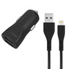 Energizer HardCase - Autótöltő 2x USB-A 17W 3.4A + MFi tanúsított Lightning kábel (fekete)