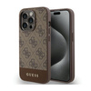 Guess 4G Bottom Stripe Metal Logo Collection - iPhone 15 Pro Max Case (brown)