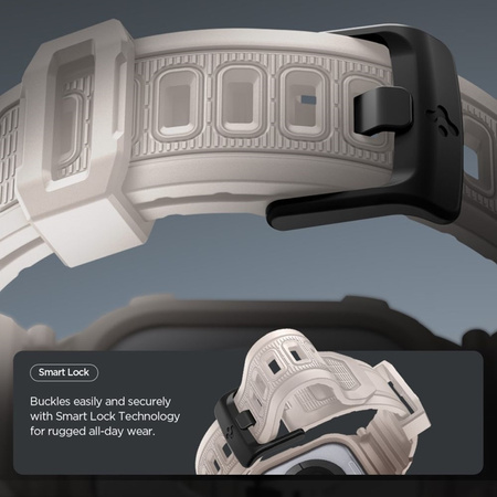 Spigen Rugged Armor Pro V2 – řemínek s pouzdrem pro Apple Watch 10/11 46 mm (dune béžová)