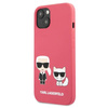 Karl Lagerfeld szilikon Karl & Choupette - iPhone 13 tok (fukszia)