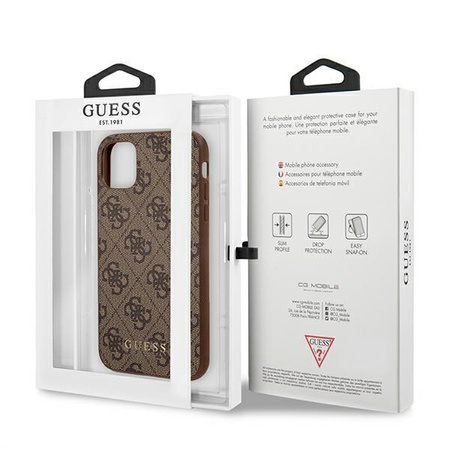 Guess 4G Metal Gold Logo - Coque pour iPhone 11 (marron)