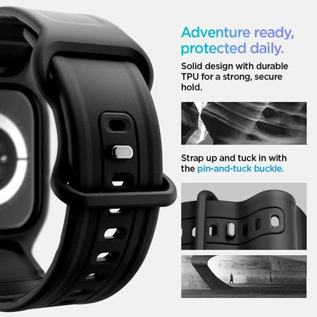 Spigen Vault Pro - Bracelet avec étui pour Apple Watch 10 46 mm (Noir mat)
