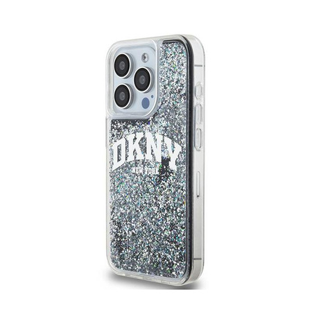 DKNY Liquid Glitter Big Logo - Coque pour iPhone 13 Pro (noir)