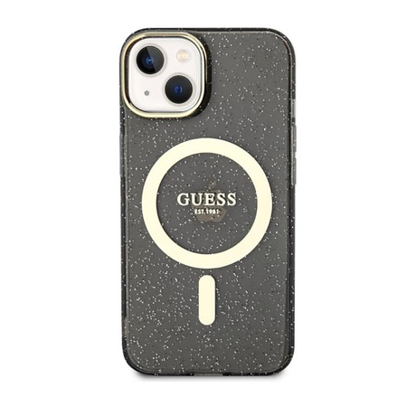 Guess Glitter Gold MagSafe - iPhone 14 Case (Noir)