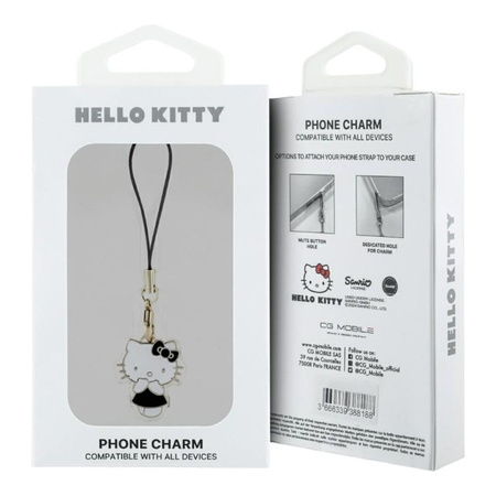 Hello Kitty Phone Strap Charm Kitty Cute - Přívěsek na telefon (černý)