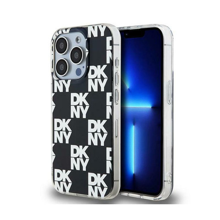 DKNY IML Checkered Mono Pattern - Coque pour iPhone 15 Pro Max (noir)