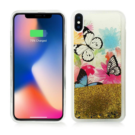 Zizo Liquid Glitter Star Case - iPhone X (Motýli)