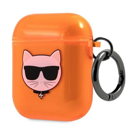 Karl Lagerfeld Choupette Head - Étui pour Airpods (orange fluo)