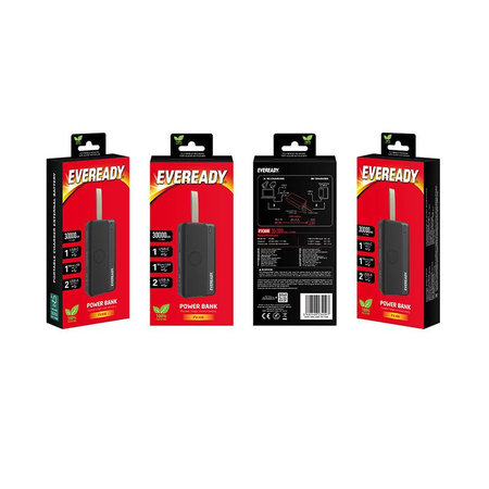 Eveready PX30B - Powerbank 30000 mAh 2x USB-A (Black)