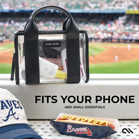 Case-Mate Micro Tote Bag - Waterproof Shoulder Bag (Midnight Black/Clear)