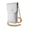 Hello Kitty Leather Metal Logo Chain - Crossbody taška na telefon (stříbrná)
