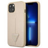 Guess Saffiano háromszög logós tok - iPhone 13 tok (bézs)