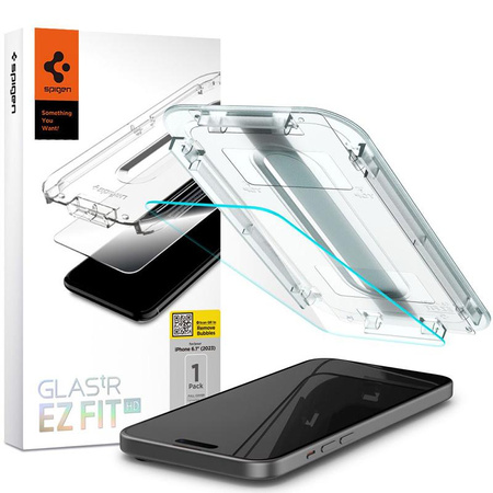 Spigen GLAS.TR EZ FIT - Tempered Glass for iPhone 15