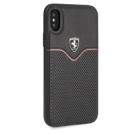 Ferrari Victory - Kožené pouzdro pro iPhone Xs / X (černé)