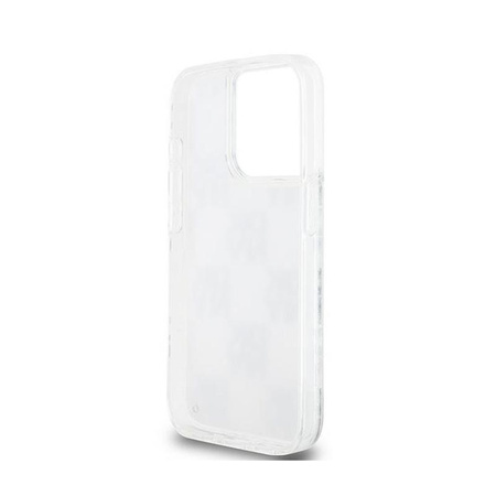 DKNY Liquid Glitter Multilogo - Coque iPhone 15 Pro (blanc)