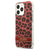 Guess Leopard Electro Stripe - iPhone 13 Pro Tasche (Rot)