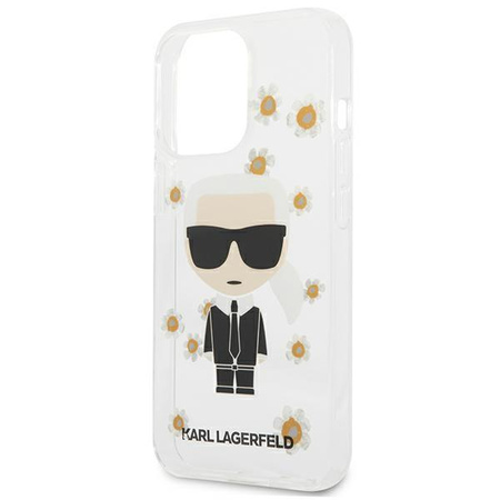 Karl Lagerfeld Iconic Karl Flower - pouzdro pro iPhone 13 Pro (průhledné)