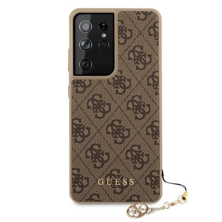 Kolekce Guess 4G Charms - pouzdro pro Samsung Galaxy S21 Ultra (hnědé)