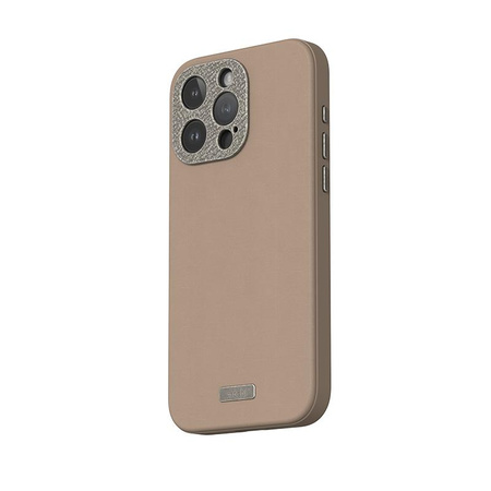 Moshi Napa MagSafe - Étui en cuir pour iPhone 15 Pro (Woodsmoke Brown)