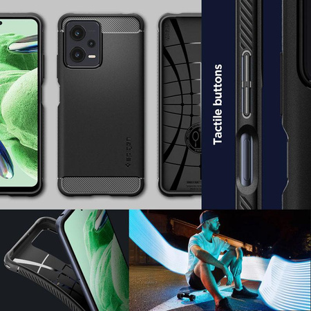 Spigen Rugged Armor - pouzdro pro Xiaomi Redmi Note 12 5G/POCO X5 5G (černé)