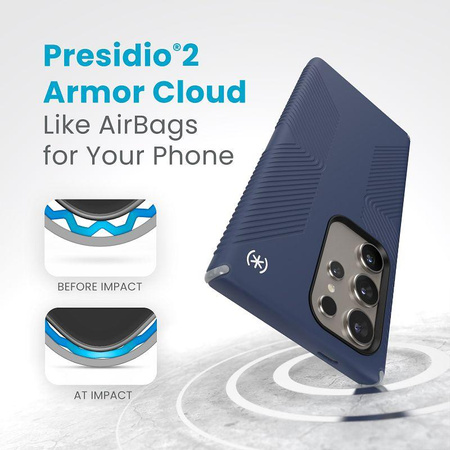 Speck Presidio2 Grip - Samsung Galaxy S24 Ultra Case (Coastal Blue / Dust Grey)