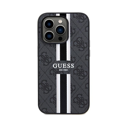 Guess 4G Printed Stripes MagSafe - iPhone 15 Pro Tasche (schwarz)