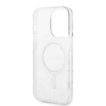 Guess Bundle Pack MagSafe IML Marble - MagSafe iPhone 14 Pro Max tok + töltő készlet (fehér/arany)