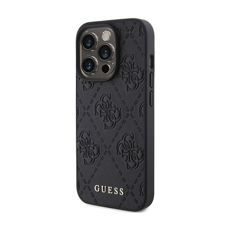 Guess Leather 4G Stamped - iPhone 15 Pro Max Case (black)