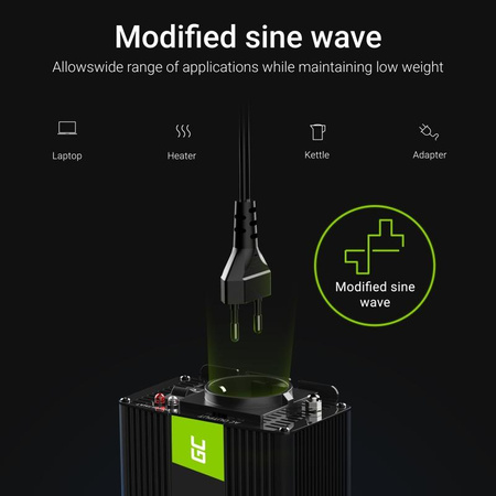 Green Cell - Voltage Inverter 12V to 230V 500W/1000W Modified Sine wave