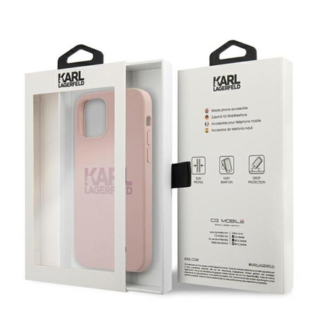 Karl Lagerfeld Silikon Stack Logo - iPhone 12 / iPhone 12 Pro Tasche (rosa)