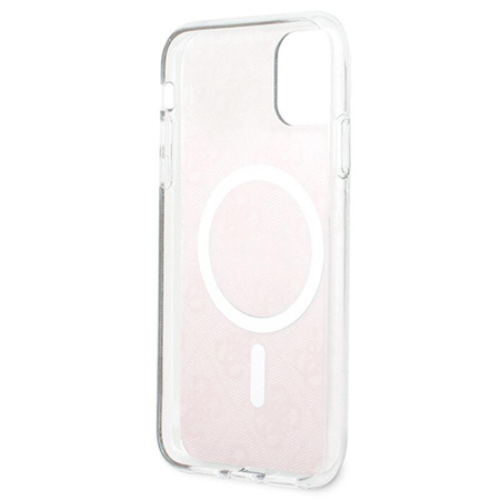 Guess Bundle Pack MagSafe 4G - Kit étui + chargeur MagSafe pour iPhone 11 (rose/doré)