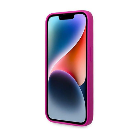 Silikonové pouzdro Guess Vintage - iPhone 14 Pro (fuchsiová)