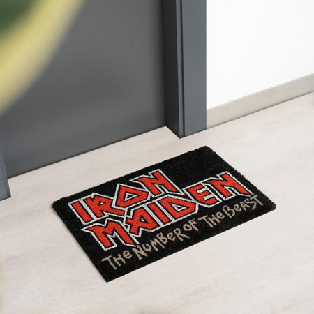 WYCIERACZKA POD DRZWI WEWNĘTRZNA, Kokosowa, z Napisem Iron Maiden, do Butów