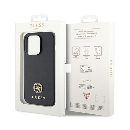 Guess 4G Strass Metal Logo - iPhone 15 Pro Case (black)