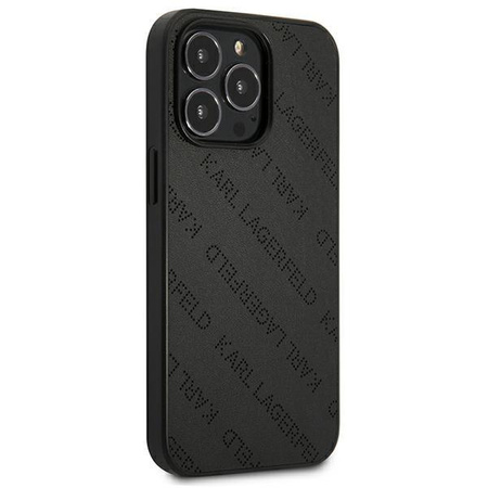 Karl Lagerfeld Perforated Allover - Cover for iPhone 13 Pro (Black)