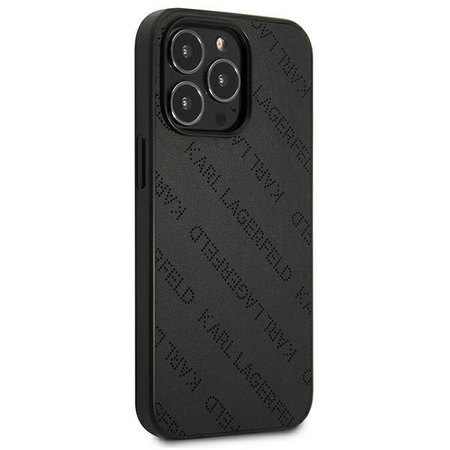 Karl Lagerfeld Perforiertes Allover - iPhone 13 Pro Max Tasche (schwarz)