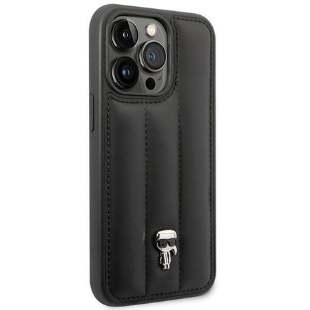 Karl Lagerfeld Quilted Puffy Ikonik Pin - pouzdro pro iPhone 14 Pro Max (černé)