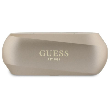 Guess Elongated Metallic Printed Logo - Bluetooth TWS Sluchátka + Nabíjecí Pouzdro (Zlatá)