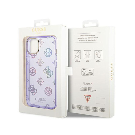 Guess Peony Glitter Case - pouzdro pro iPhone 14 Plus (Lilac)