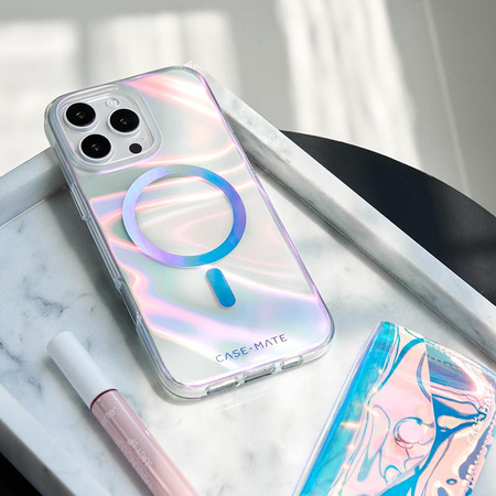 Etui Case-Mate Soap Bubble MagSafe do iPhone 16 Pro – Efekt Tęczowej Poświaty