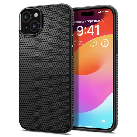 Spigen Liquid Air - Hülle für iPhone 15 (Mattschwarz)