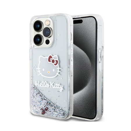 Hello Kitty Liquid Glitter Charms Kitty Head - iPhone 14 Pro Tasche (silber)
