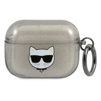 Karl Lagerfeld Choupette Head Glitter - Airpods Pro Hülle (schwarz)