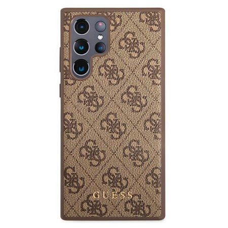 Guess 4G Metal Gold Logo  - Case for Samsung Galaxy S22 Ultra (Brown)