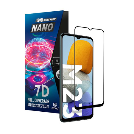 Crong 7D Nano Flexible Glass - 9H Hybridglas für den gesamten Bildschirm des Samsung Galaxy M23 5G